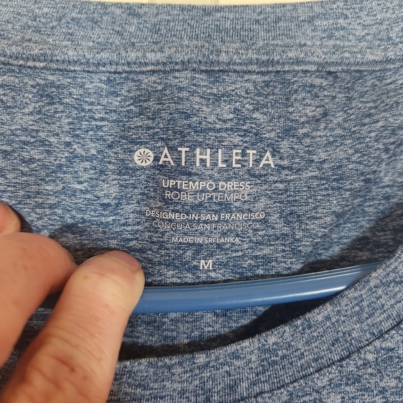 Athleta Uptempo Long Sleeve Athletic Dress Light Blue Size Medium - Picture 4 of 16